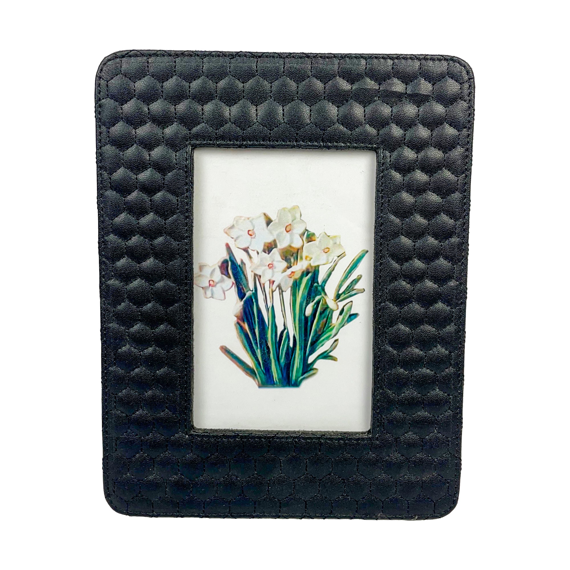Premium Black Leatherite Picture Frame 4x6